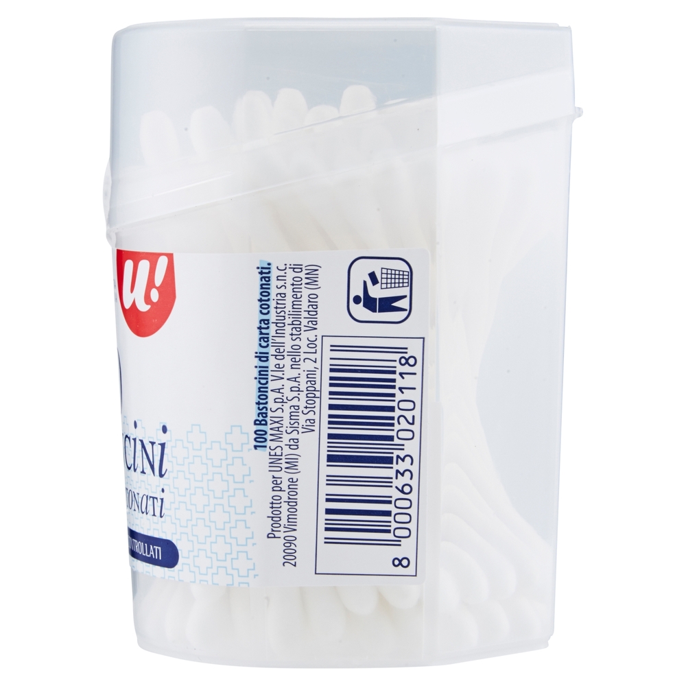 100 BASTONCINI DI CARTA COTONATI 100% PURO COTONE U! Confronta & Risparmia